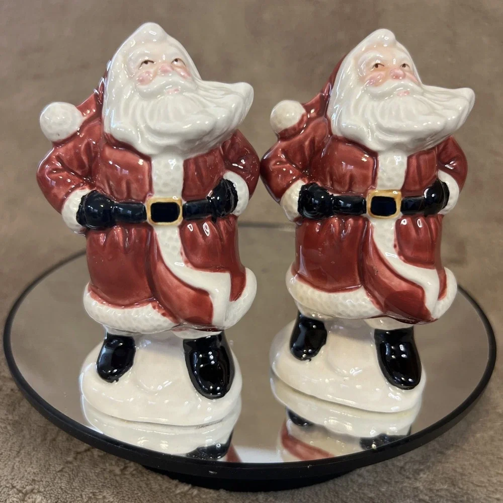 Christmas Omnibus Fitz‎ And Floyd Santa Salt And Pepper Shakers  Holiday 1990's